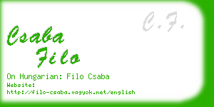 csaba filo business card